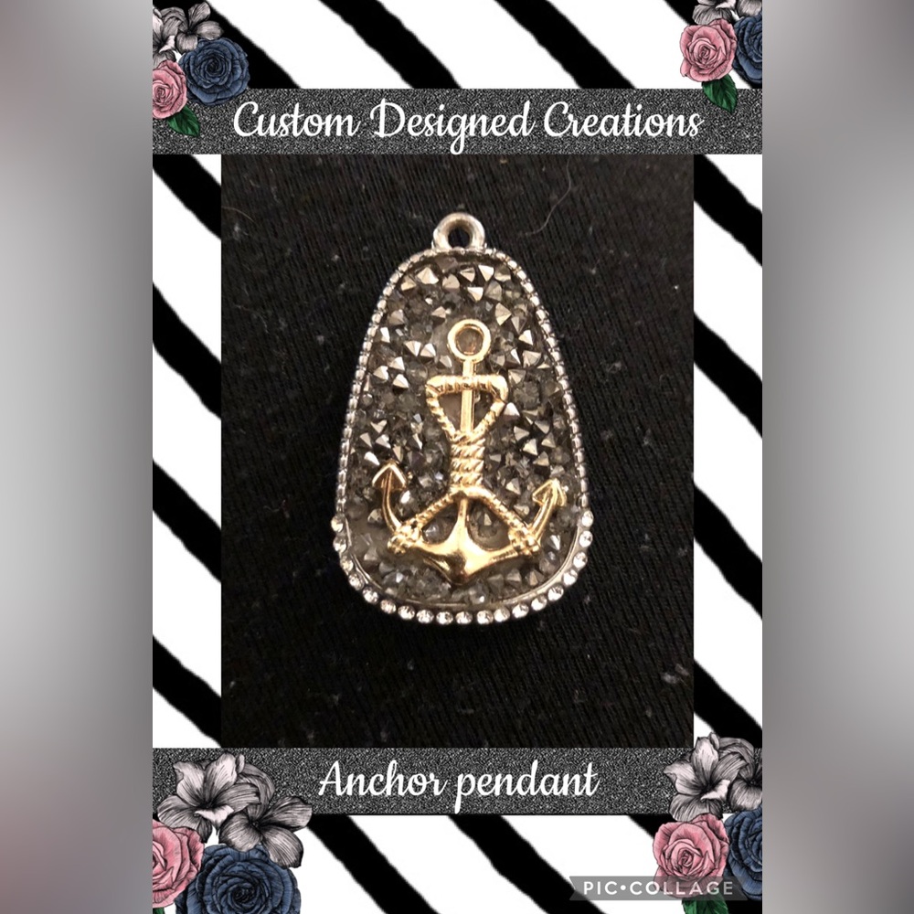 Nautical Anchor Brooch in Gold and Silver
